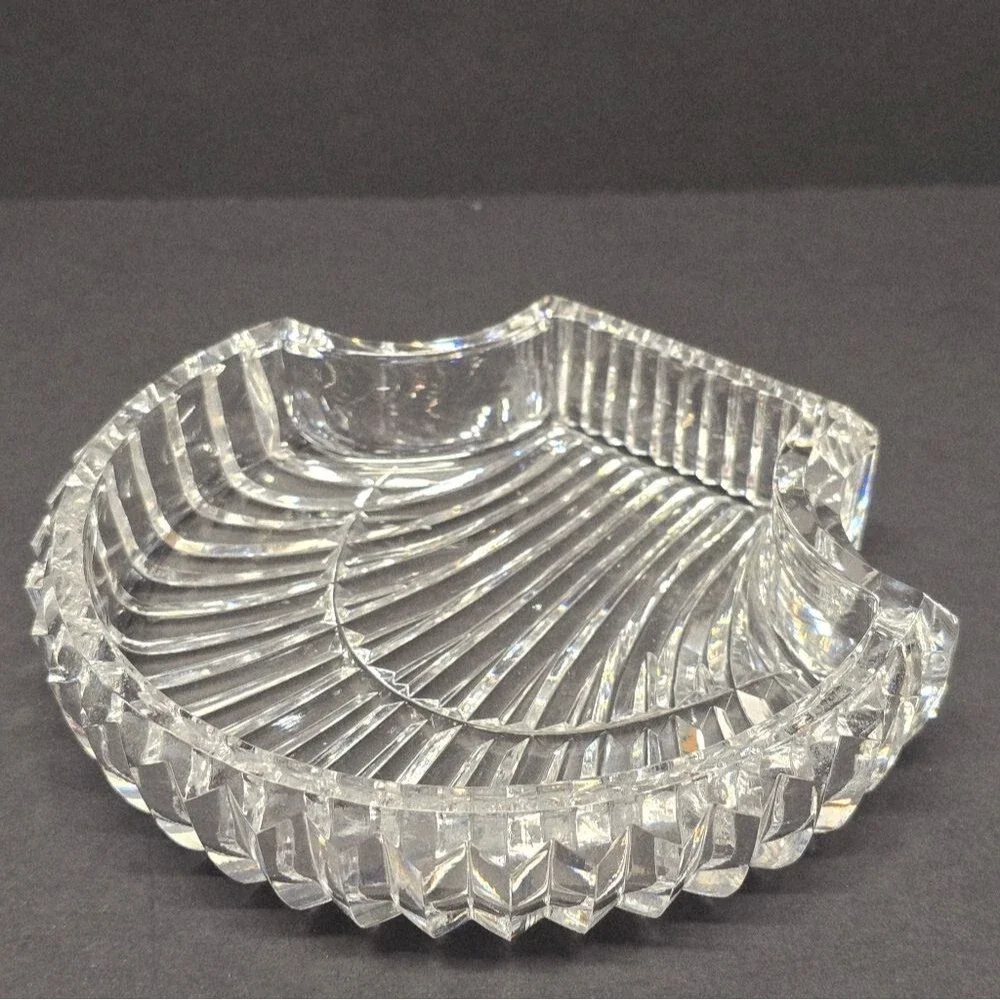 Vintage Waterford Crystal Scalloped Sea Shell Jewelry Trinket Vanity Dish